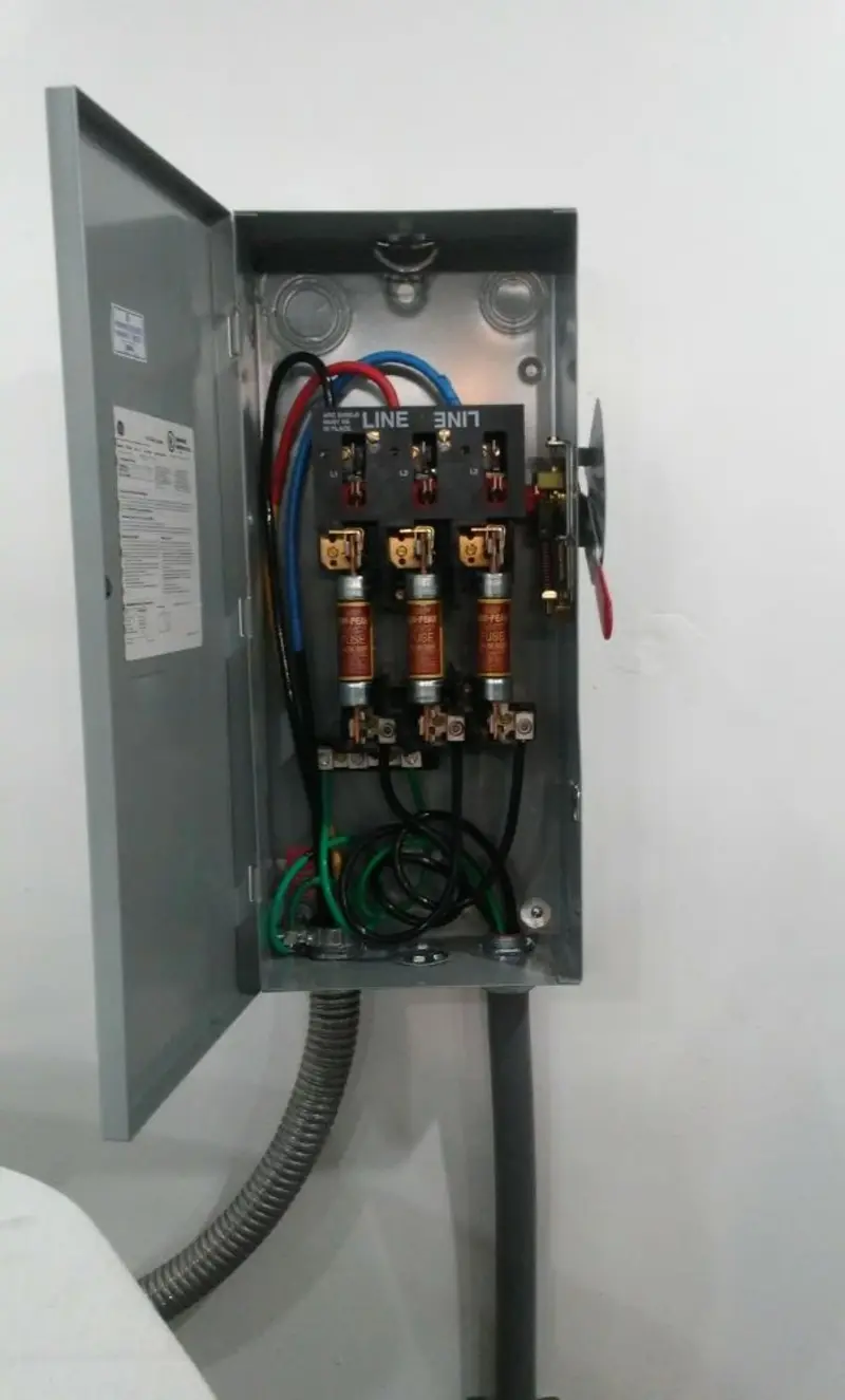 Three-phase disconnect switch installed for Smoke Detector Installation in Roscommon